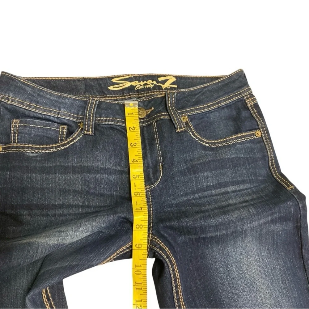 Seven7 Women's Boot Cut Jeans Size 8 Back Pocket Embroidery Festival Denim - Picture 10 of 16